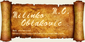 Milinko Oblaković vizit kartica